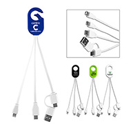 "Weber" 3-in-1 Cell Phone Charging Cable with Type C Adapter and Carabiner Type Spring Clip